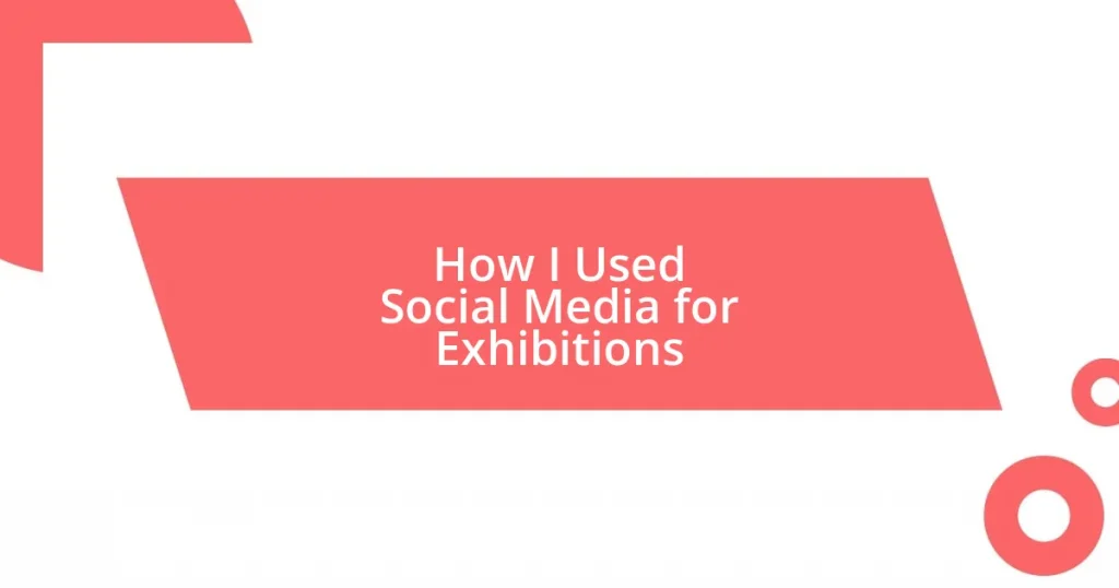 How I Used Social Media for Exhibitions